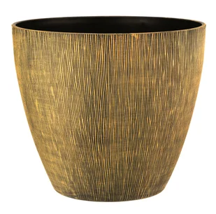 Doniczka Osłonka na Kwiaty Bambus Złota 33 cm - Donice - miniaturka - grafika 1