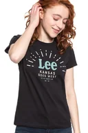 Koszulki i topy damskie - Lee T Shirt Damski Seasonal Logo Tee Black L42Yre01-Xs - miniaturka - grafika 1