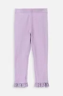 Spodnie i spodenki dla dziewczynek - Coccodrillo legginsy bawełniane niemowlęce kolor fioletowy gładkie - miniaturka - grafika 1
