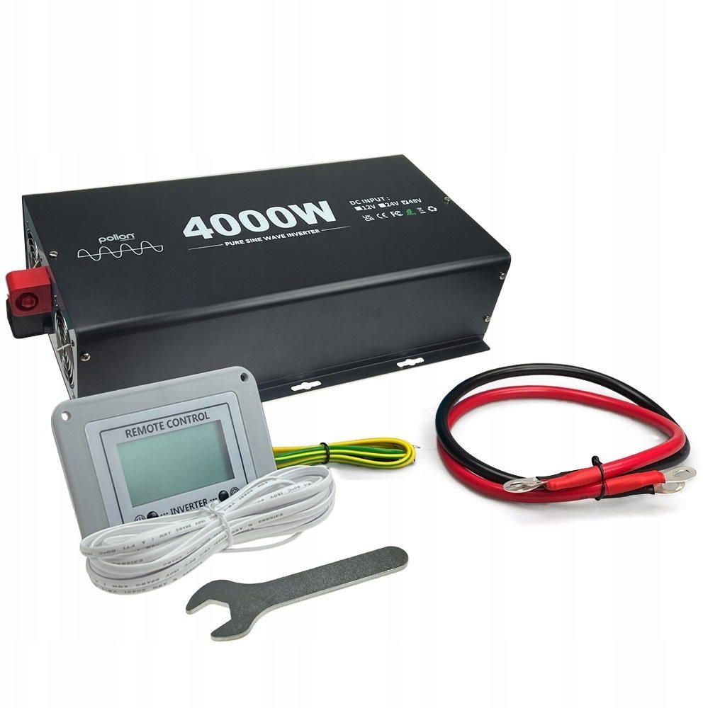 Green Cell Przetwornica samochodowa 48V/230V 4000W czysty sinus, pilot, LCD