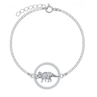 Biżuteria dla dzieci - Dinozaur Triceratops Bransoletka srebro - MEJK Jewellery - miniaturka - grafika 1