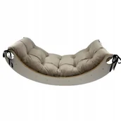 Skoczki dla dzieci - Drewniany Bujak Montessori dla Dziecka Mały + poduszka welurowa beżowa - miniaturka - grafika 1