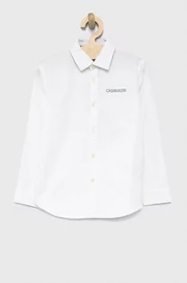 Koszule damskie - Calvin Klein Koszula bawełniana dziecięca kolor biały - grafika 1