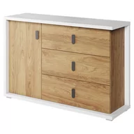 Komody - Komoda SIMI MS-05 biały / hikora naturalna - miniaturka - grafika 1