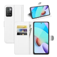 Portfele - Pokrowiec ochronny na telefon komórkowy Xiaomi Redmi 10 Etui Pokrowiec Etui Portfel, Kolor: Biały - miniaturka - grafika 1