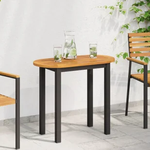 vidaXL Blat 80x40x2,2 cm Owalny z litego drewna akacjowego - Stoły - miniaturka - grafika 1