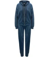 Spodnie sportowe damskie - Damski dres sportowy welur bluza spodnie kaptur - miniaturka - grafika 1
