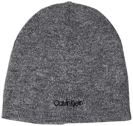 Czapki damskie - Calvin Klein Męska czapka typu beanie z wełny, bez składania, Grafitowy, Rozmiar uniwersalny - miniaturka - grafika 1