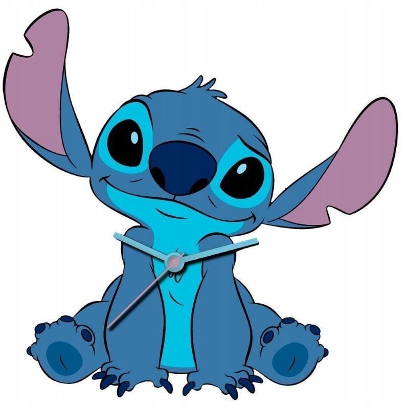Zegar Ścienny Na Ścianę Duży Xl 50x50cm Dla Dziecka Dzieci / Lilo I Stitch / Las3069