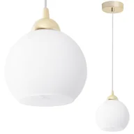 Lampy sufitowe - Lampa sufitowa wisząca Eliza White glamour linka transparentna 1xE27 biały/złoty Light Home LH - miniaturka - grafika 1