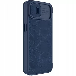 Nillkin Qin Leather Pro Case etui iPhone 14 Plus osłona na aparat kabura pokrowiec obudowa z klapką niebieski - Etui i futerały do telefonów - miniaturka - grafika 1