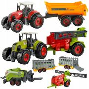 Samochody i pojazdy dla dzieci - Ciągnik Traktor maszyny rolnicze 6w1 zestaw farmera - miniaturka - grafika 1