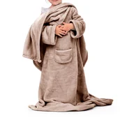 Koce i narzuty dla dzieci - DecoKing DecoKing Koc z rękawami Lazy Kids 90x105 BLA/LAZYKID/BEI90 - miniaturka - grafika 1