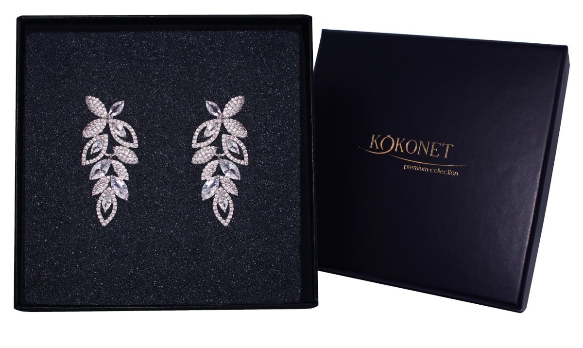 Kolczyki lekkie długie ślubne SREBRNE boho glam