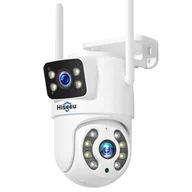 Systemy inteligentnych domów - Zewnętrzna kamera WiFi Hiseeu 4K 6MP, dualna soczewka, podwójny ekran, 2-kierunkowe audio, kolorowa noktowizja - Biały - miniaturka - grafika 1