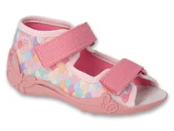 Buty dla dziewczynek - Kapcie dziecięce Befado 342P060 sandałki dziewczęce skórzana wkładka-20 - miniaturka - grafika 1