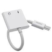 Adaptery i przejściówki - Dudao Dudao adapter przejściówka rozdzielacz słuchawkowy USB Typ C - USB Typ C / 3,5 mm mini jack biały (L13T white) L13T white - miniaturka - grafika 1