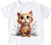 Koszulki dla dziewczynek - Śmieszna koszulka dla dziecka na święta koteczek23 - miniaturka - grafika 1