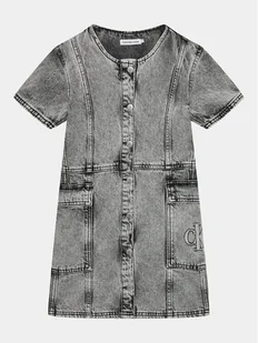 Calvin Klein Jeans Sukienka jeansowa IG0IG02284 Szary Regular Fit - Sukienki i spódniczki dla dziewczynek - miniaturka - grafika 1