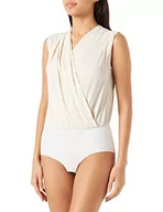 Koszulki i topy damskie - Pinko Damska koszulka INES Body Crepe De Chine Jacqu, N96_fumo biały, rozmiar 38, N96_fumo White - miniaturka - grafika 1