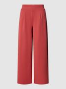 Spodnie damskie - Spodnie materiałowe z szerokim, elastycznym pasem - miniaturka - grafika 1