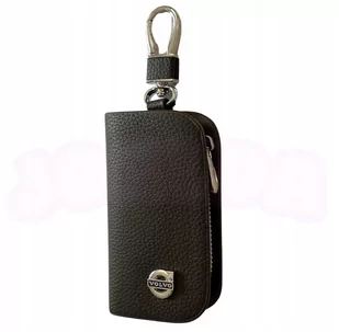 SKÓRZANE ETUI na klucze VOLVO logo KLUCZYK brelok ELEGANCKI brąz - Etui na klucze - miniaturka - grafika 1