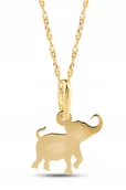 Łańcuszki - ZŁOTY NASZYJNIK ZE SŁONIKIEM SŁONIK SZCZĘŚCIA 585 - miniaturka - grafika 1