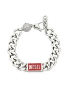 Bransolety męskie - Diesel Bransoletka DX1371040 Srebrny - miniaturka - grafika 1