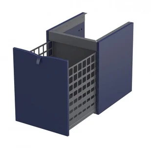 Oristo Szafka wisząca boczna niska SIENA 40 cm z koszem, GRANATOWY MAT OR45-SN1S-40-14 - Szafki łazienkowe - miniaturka - grafika 1