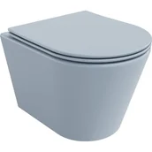 Miski WC - Mexen Rico Miska Wc Rimless Z Deską Wolnoopadającą Slim, Duroplast, Szara-Niebieska Mat - 30724069 - miniaturka - grafika 1