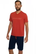 Piżamy męskie - Henderson Emmet 41290 czerwona piżama męska - miniaturka - grafika 1
