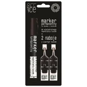 Markery permanentne - Ziemia Obiecana Marker permanentny + 2 naboje do napełniania na blistrze czarny - miniaturka - grafika 1