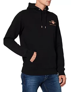 GANT Męska bluza z kapturem Medium Archive Shield, czarny, S - Bluzy męskie - miniaturka - grafika 1