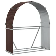 Wózki magazynowe - vidaXL Stojak na drewno, brązowy, 120x45x140 cm, stal galwanizowana - miniaturka - grafika 1
