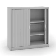 Szafy biurowe - B2B Partner Szafa metalowa z żaluzjowymi drzwiami - 2 szt., 1200x1200x450 mm, sz - miniaturka - grafika 1