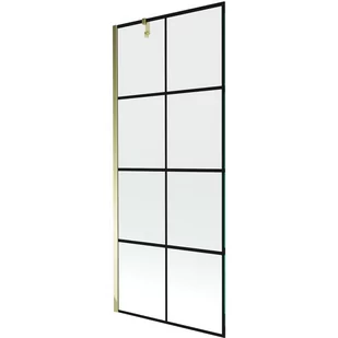 Mexen Next parawan nawannowy 1-skrzydłowy 80 x 150 cm, czarny wzór, złoty - Parawany nawannowe - miniaturka - grafika 1