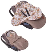 Śpiworki dla dzieci - Śpiworek Myszka Do Wózka Fotelik Nosidło Minky Latte Bawełna Polana Leśna - miniaturka - grafika 1