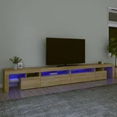 Szafki RTV - Lumarko Szafka pod TV z oświetleniem LED, dąb sonoma, 290x36,5x40 cm - miniaturka - grafika 1