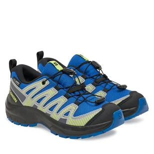 Trekkingi Salomon Xa Pro V8 Waterproof L47729600 Niebieski - Buty trekkingowe dziecięce - miniaturka - grafika 1