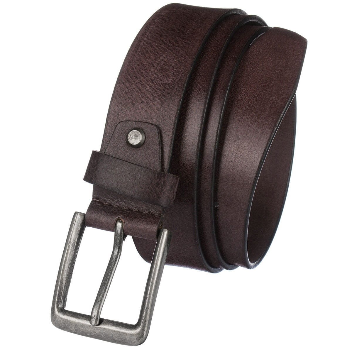 Elegancki pasek skórzany Bellugio - brązowy - 95