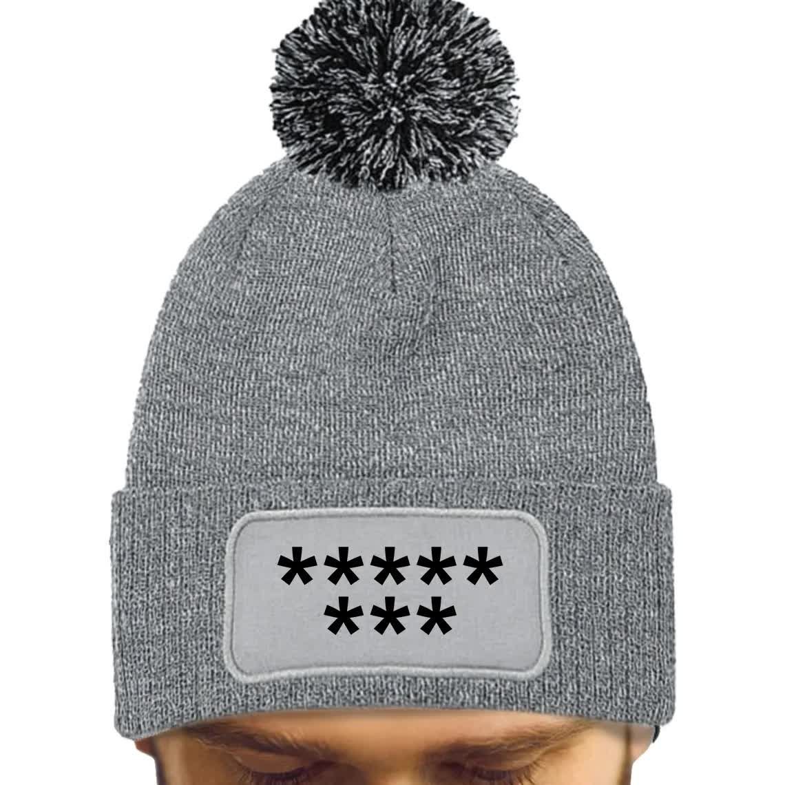 Szara Czapka Zimowa Z Pomponem ***** *** Ciepła Na Prezent Wzory