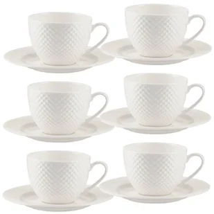 Komplet 6 filiżanek do kawy lub herbaty porcelanowych BARI WHITE - Filiżanki Komplet 6 filiżanek do kawy lub herbaty porcelanowych BARI WHITE - Filiżanki - miniaturka - grafika 1
