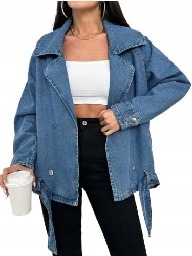 SHEIN DAMSKA KURTKA JEANSOWA Z GUZIKAMI M ŁŁC