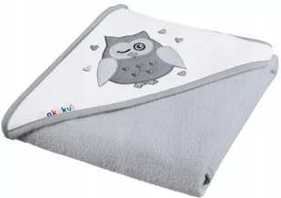 Akuku A1238 Okrycie kąpielowe 80x80 cm 100% bawełna szary - Okrycia kąpielowe dla dzieci - miniaturka - grafika 1