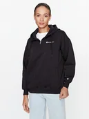 Bluzy damskie - Champion Bluza Hooded Half Zip Sweatshirt 116581 Czarny Oversize - miniaturka - grafika 1