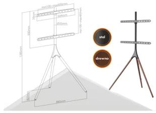 Designerski statyw do telewizora AX ARTO trójnóg - Kable - miniaturka - grafika 6