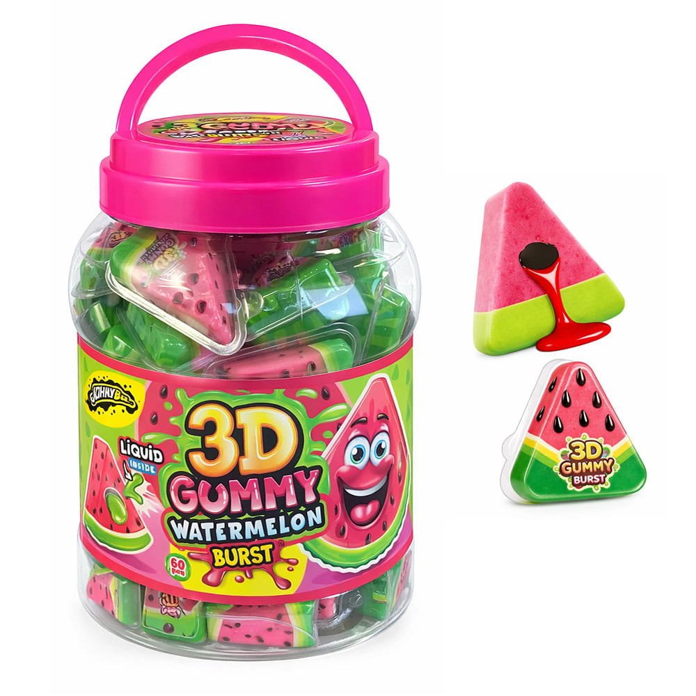 JOHNY BEE 3D GUMMY WATERMELON ŻELKI Z PŁYNNYM NADZIENIEM (18G) 60 SZT