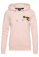 Bluzy damskie - Superdry Vintage Floral Scripted Hood Bluza damska, Somon Pink Marl, 42 - miniaturka - grafika 1