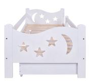 Łóżka dla dzieci i młodzieży - Łóżko dziecięce Lulu Mikołaj, z materacem, białe, 140x70 cm - miniaturka - grafika 1
