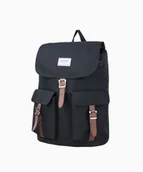 Plecaki - PUCCINI Czarny materiałowy plecak z kieszeniami - miniaturka - grafika 1